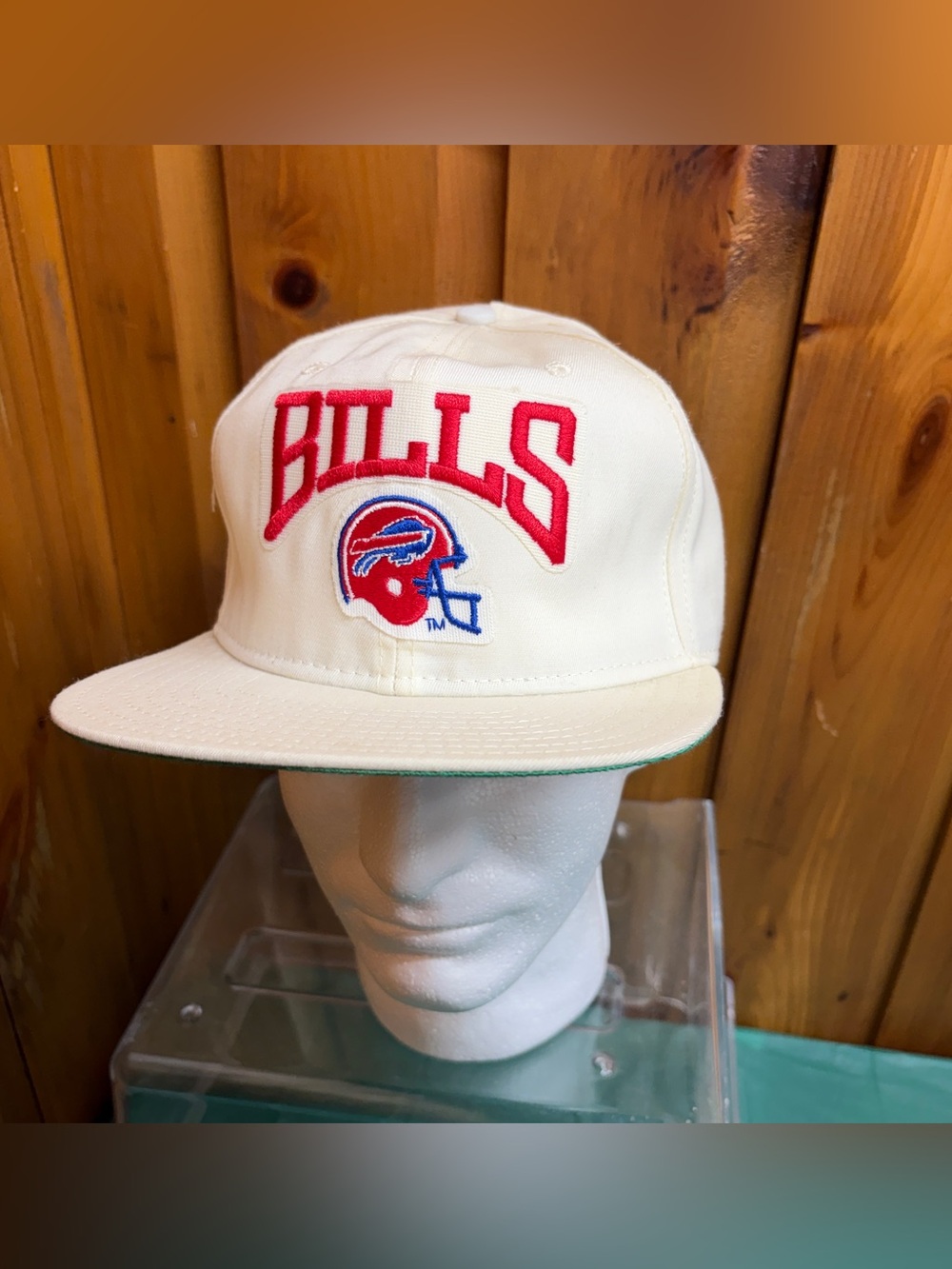 Vintage 80s 90s Buffalo Bills New Era Snapback Hat Pro Model DuPont Visor White